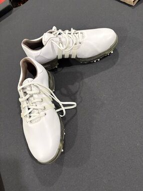 Adidas Tour 360 Golf Shoes Spikes White Lace Up Cleats Sneakers Mens US 9